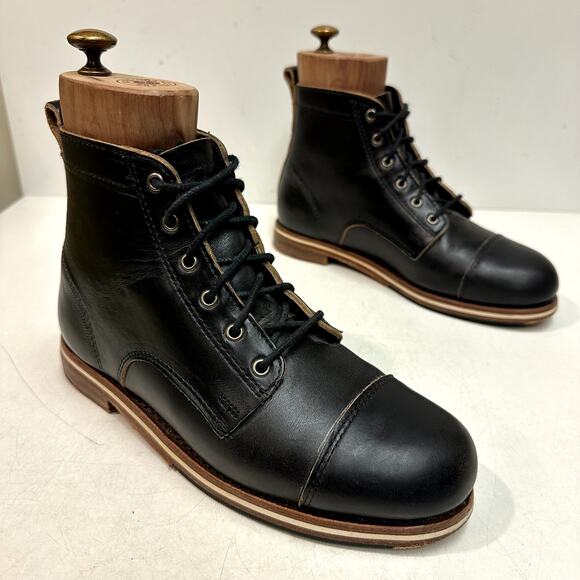 EUC Rancourt & Co. x Helm Muller Black Cap Toe Boot Horween Made in USA 7.5 D main image 9